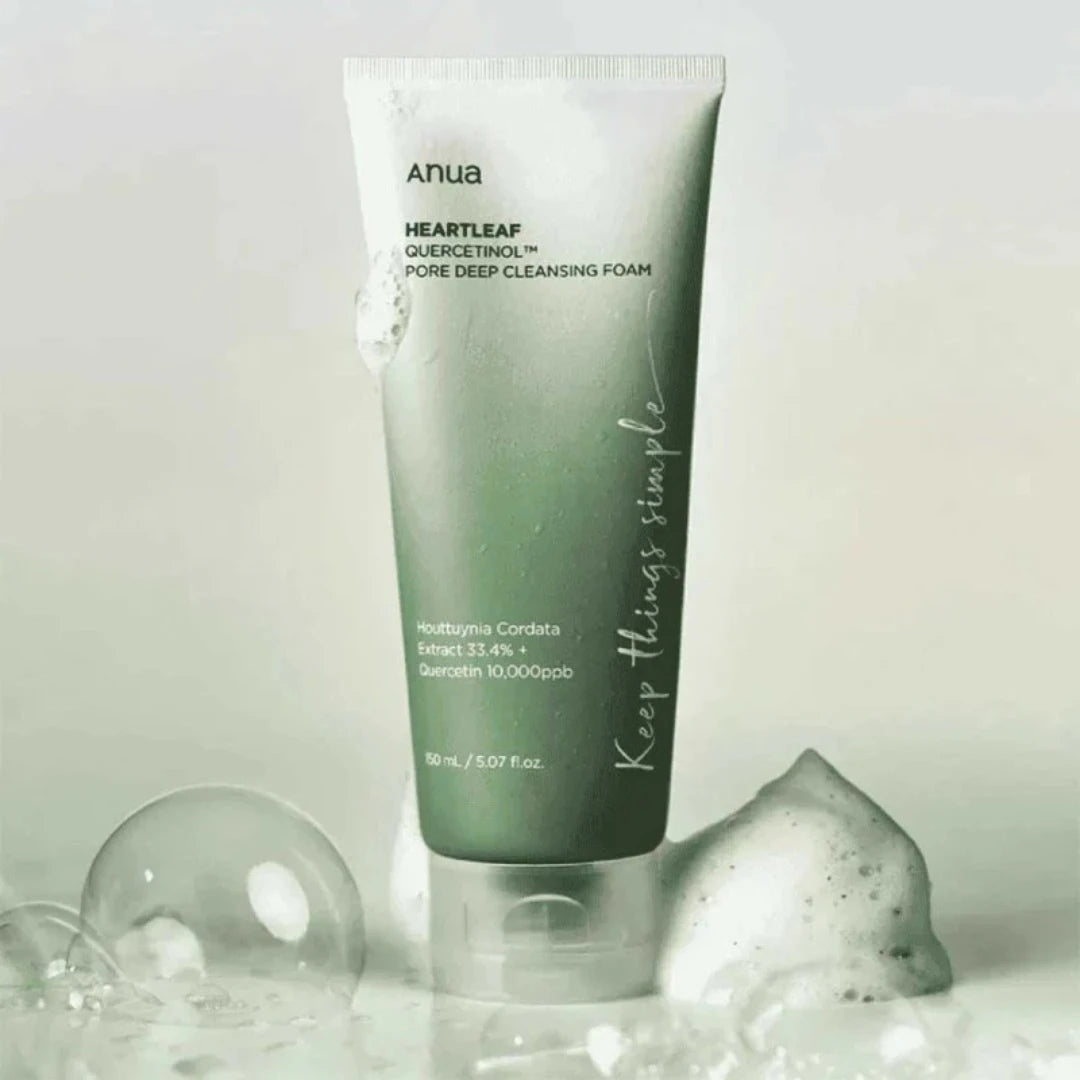 ANUA®️ HEARTLEAF QUERCETINOL CLEANSING FOAM, jabón de limpieza facial 150 ml