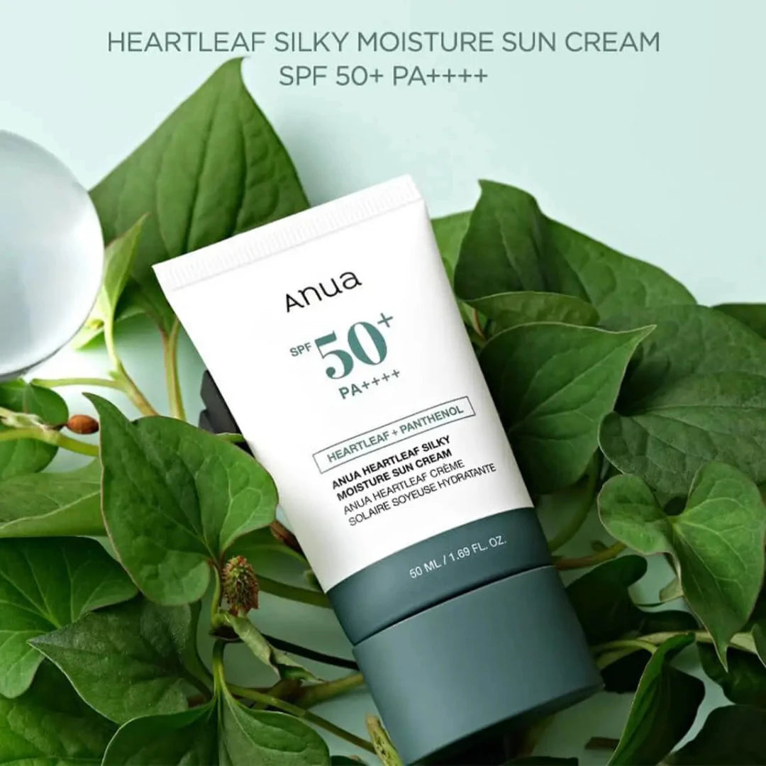 ANUA®️ HEARTLEAF MOISTURE SUNSCREEM protector solar hidratante y calmante 50 ml